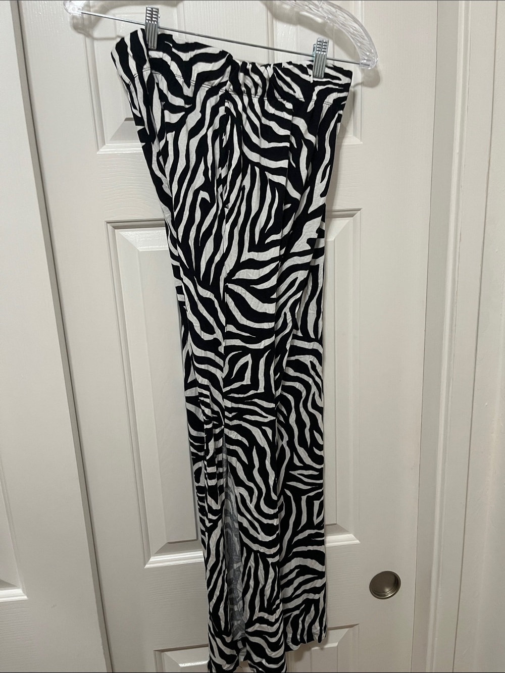 Zebra Print Black & White Maxi Skirt